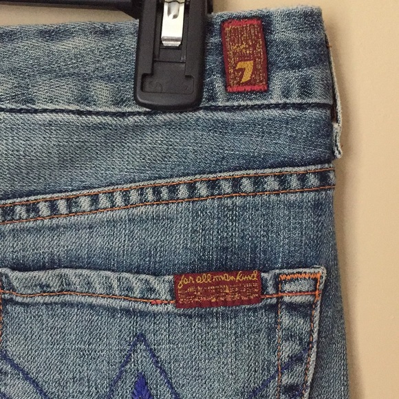 7 FOR ALL MANKIND denim slit front open skirt - Picture 5 of 6